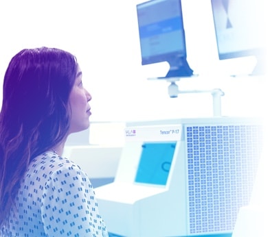 KLA Instruments technician providing support for benchtop metrology system